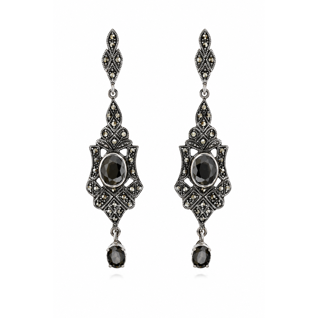 Pendientes Onix Marcasitas
