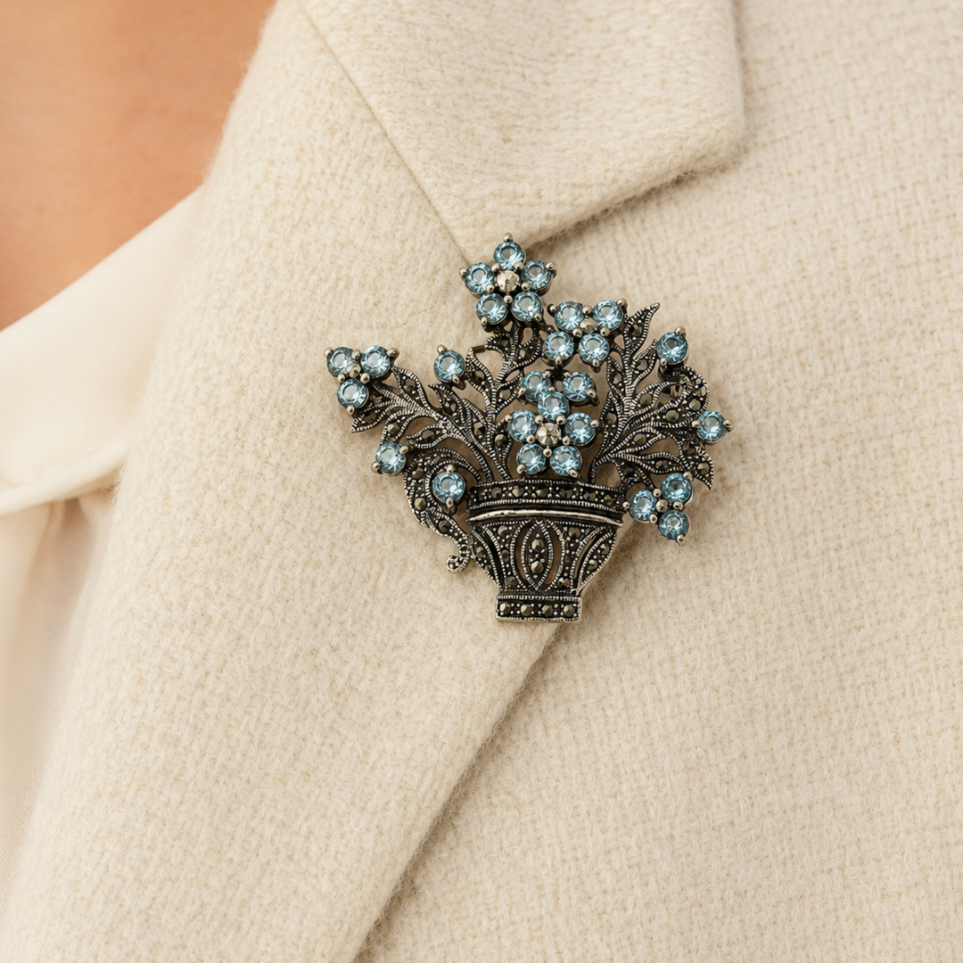 Broche Cesta flores