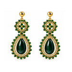 Load image into Gallery viewer, Green drop earrings
