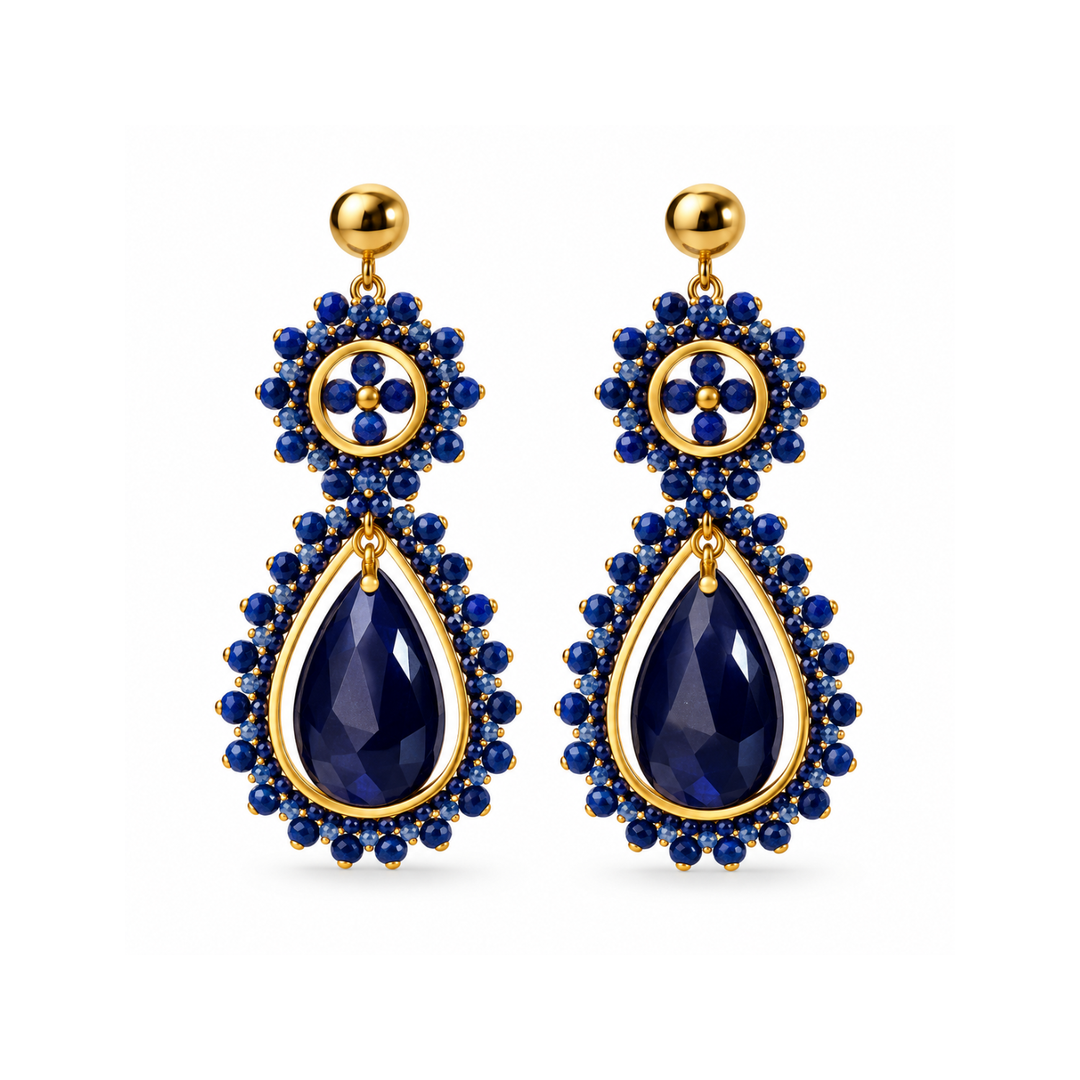 Blue drop earrings
