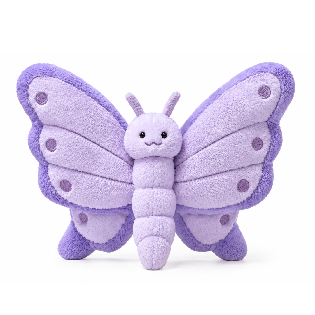 Purple butterfly plush toy